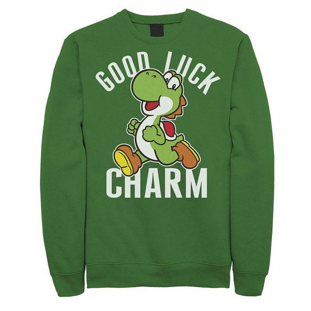 Mens Nintendo Super Mario St. Pattys Yoshi Good Luck Charm Sweatshirt Product Image