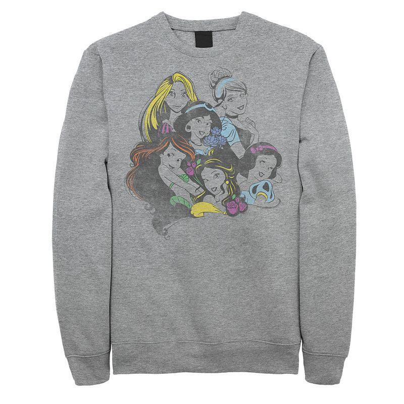 Mens Disney Princess Group Bold Color Pop Fleece Athletic Grey Product Image