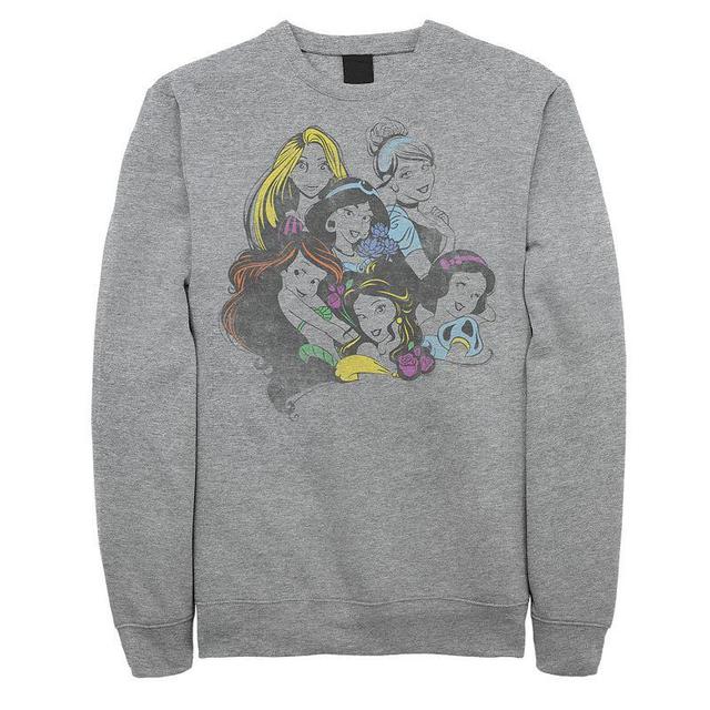 Mens Disney Princess Group Bold Color Pop Fleece Athletic Grey Product Image