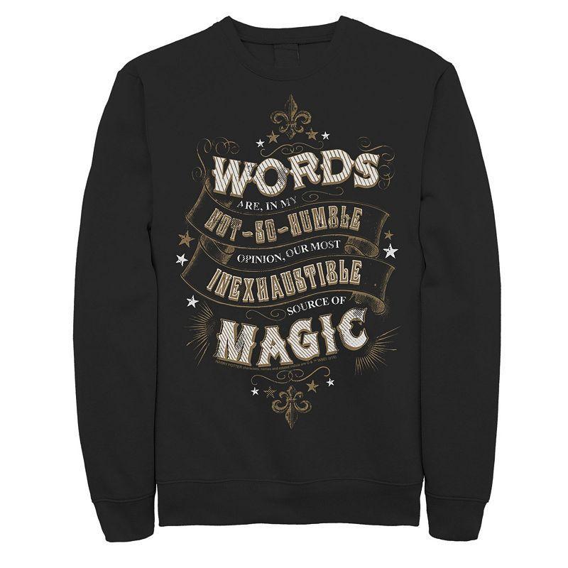 Mens Harry Potter Words are Magic Fleece Pullover Grey Heather Product Image