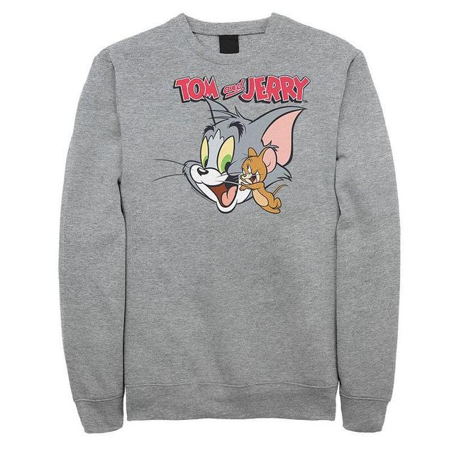 Big & Tall Tom and Jerry Simple Portrait Logo Graphic Fleece, Mens Athletic Grey Product Image