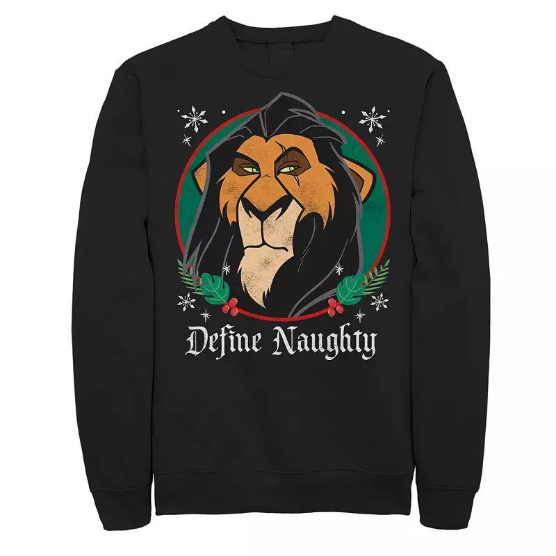 Disneys The Lion King Scar Define Naughty Christmas Graphic Fleece Pullover, Mens Product Image