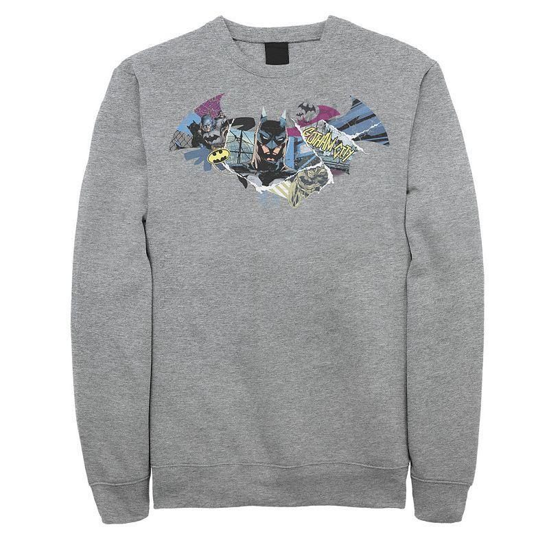 Mens DC Comics Batman Dark Comic Logo Sweatshirt Med Grey Product Image