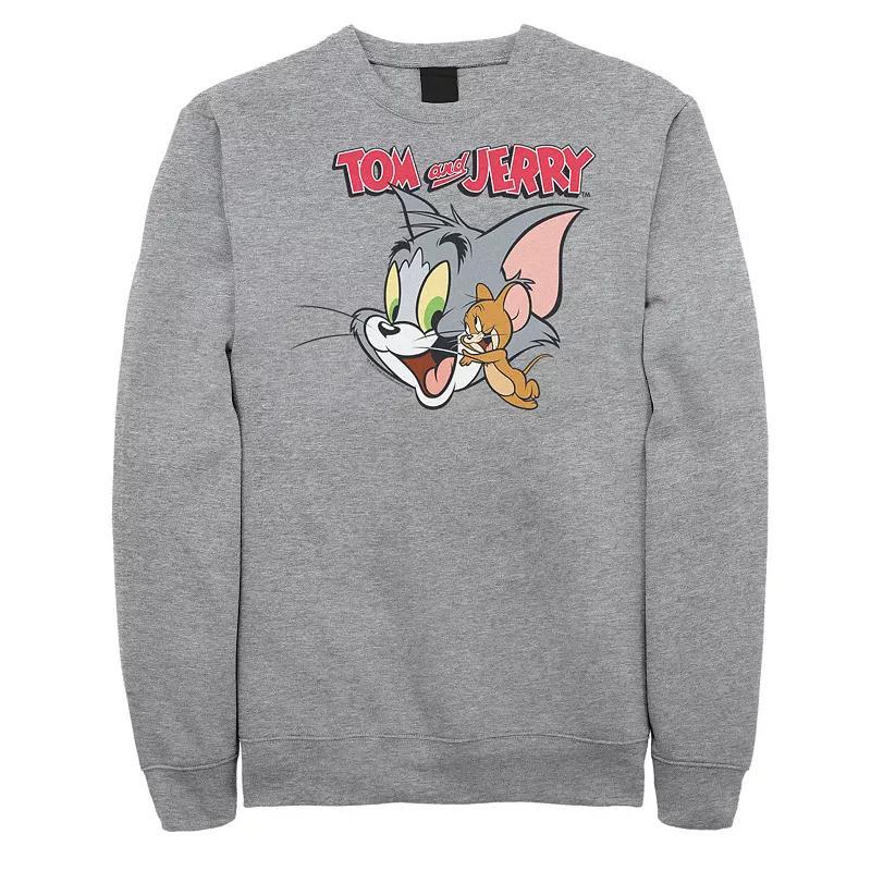 Big & Tall Tom and Jerry Simple Portrait Logo Graphic Fleece, Mens Athletic Grey Product Image