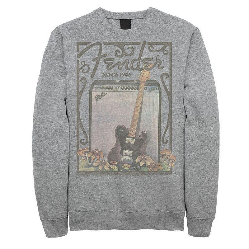 Mens Fender Since 1946 Floral Poster Sweatshirt Athletic Grey Product Image