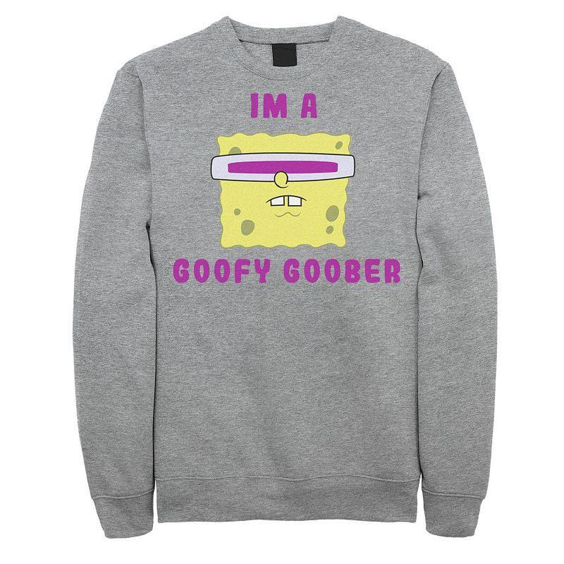 Mens Nickelodeon SpongeBob SquarePants Im A Goofy Goober Portrait Fleece Grey Heather Product Image