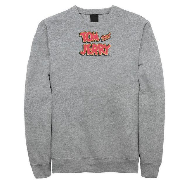 Big & Tall Tom and Jerry Logo Graphic Fleece, Mens Athletic Grey Product Image