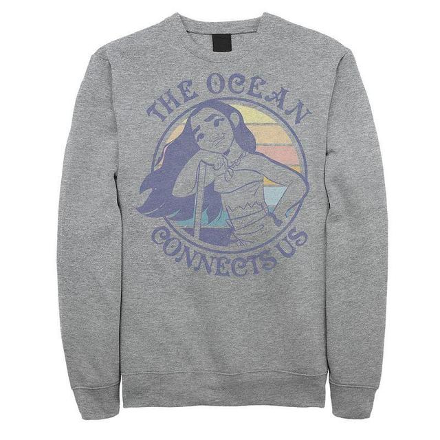 Disneys Moana Mens The Ocean Connects Us Sunset Fleece Athletic Grey Product Image