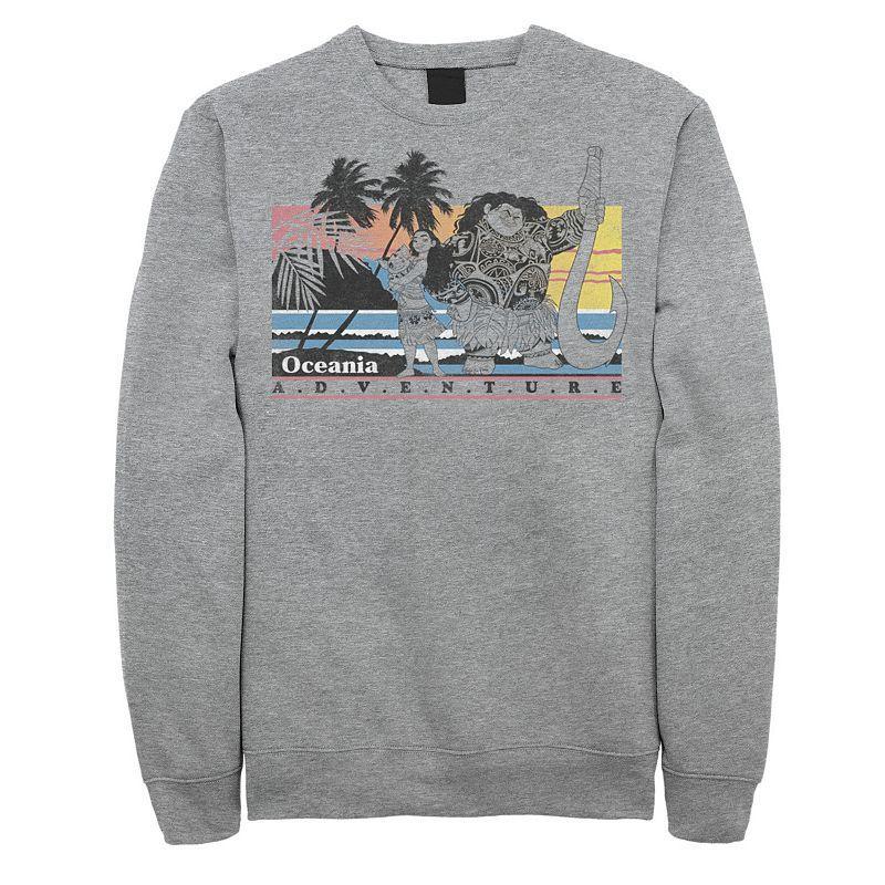 Disneys Moana Maui Pua Mens Oceania Adventure Vintage Sweatshirt Athletic Grey Product Image