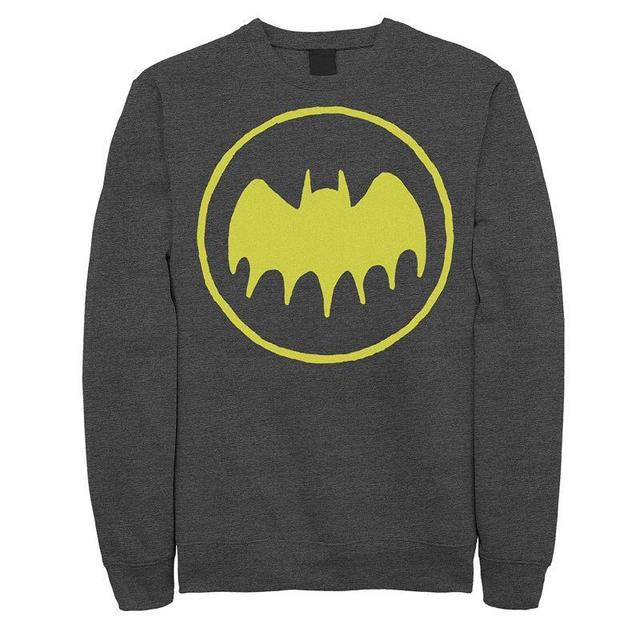 Mens DC Comics Batman Gadgets Classic Logo Ringer Sweatshirt Grey Heather Product Image