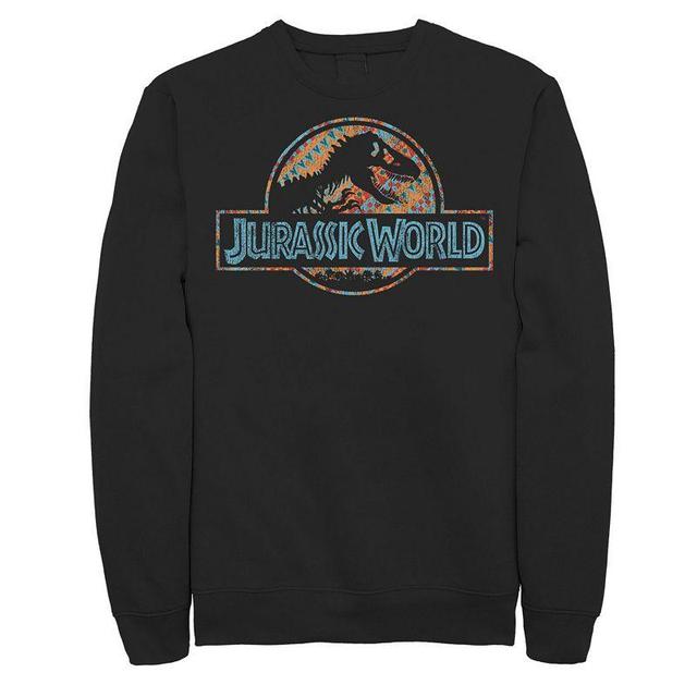 Mens Jurassic World Geometric Shape Pattern Logo Fleece Graphic Pullover Product Image