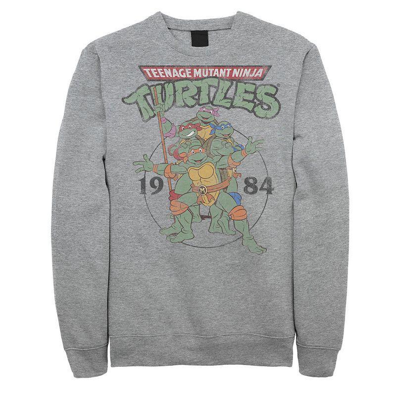 Big & Tall Teenage Mutant Ninja Turtles Elite Group Est. 1984 Fleece Sweatshirt, Mens Athletic Grey Product Image