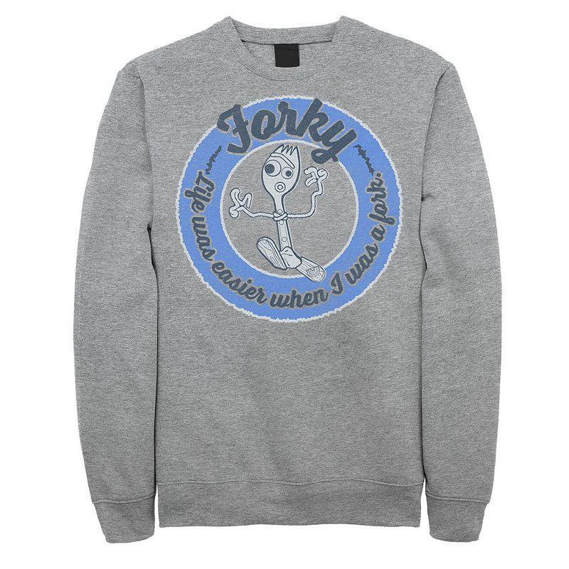 Disney / Pixars Toy Story 4 Mens Life Was Easier As A Fork Sweatshirt Athletic Grey Product Image