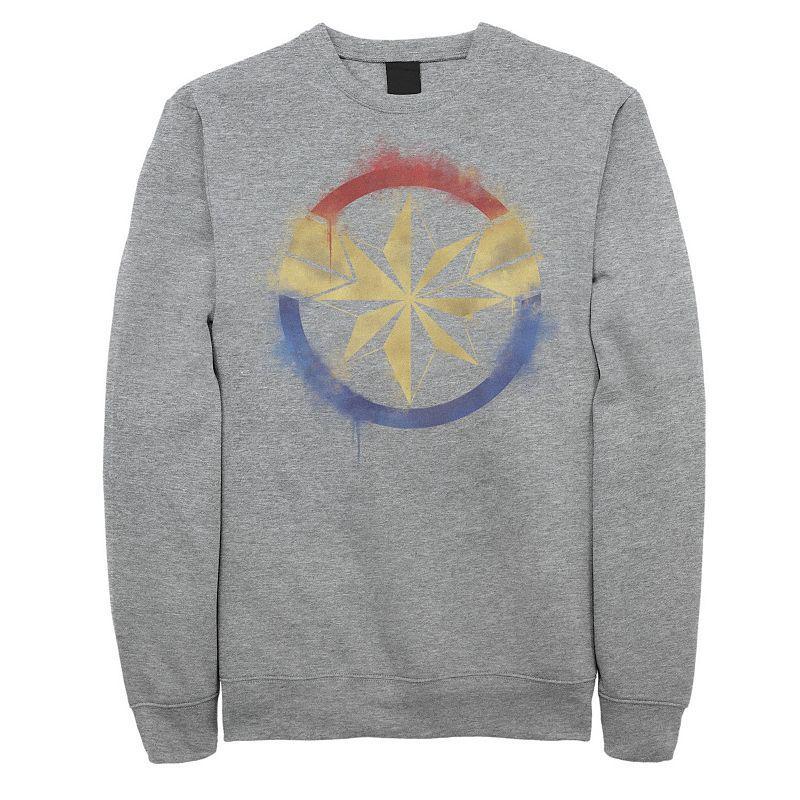 Mens Marvel Avengers Endgame Captain Marvel Spray Paint Logo Sweatshirt Med Grey Product Image