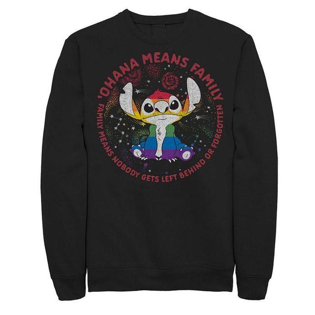 Disneys Lilo & Stitch Big & Tall Ohana Pride Circle Fleece Sweatshirt, Mens, Size: XXL Tall, Black Product Image