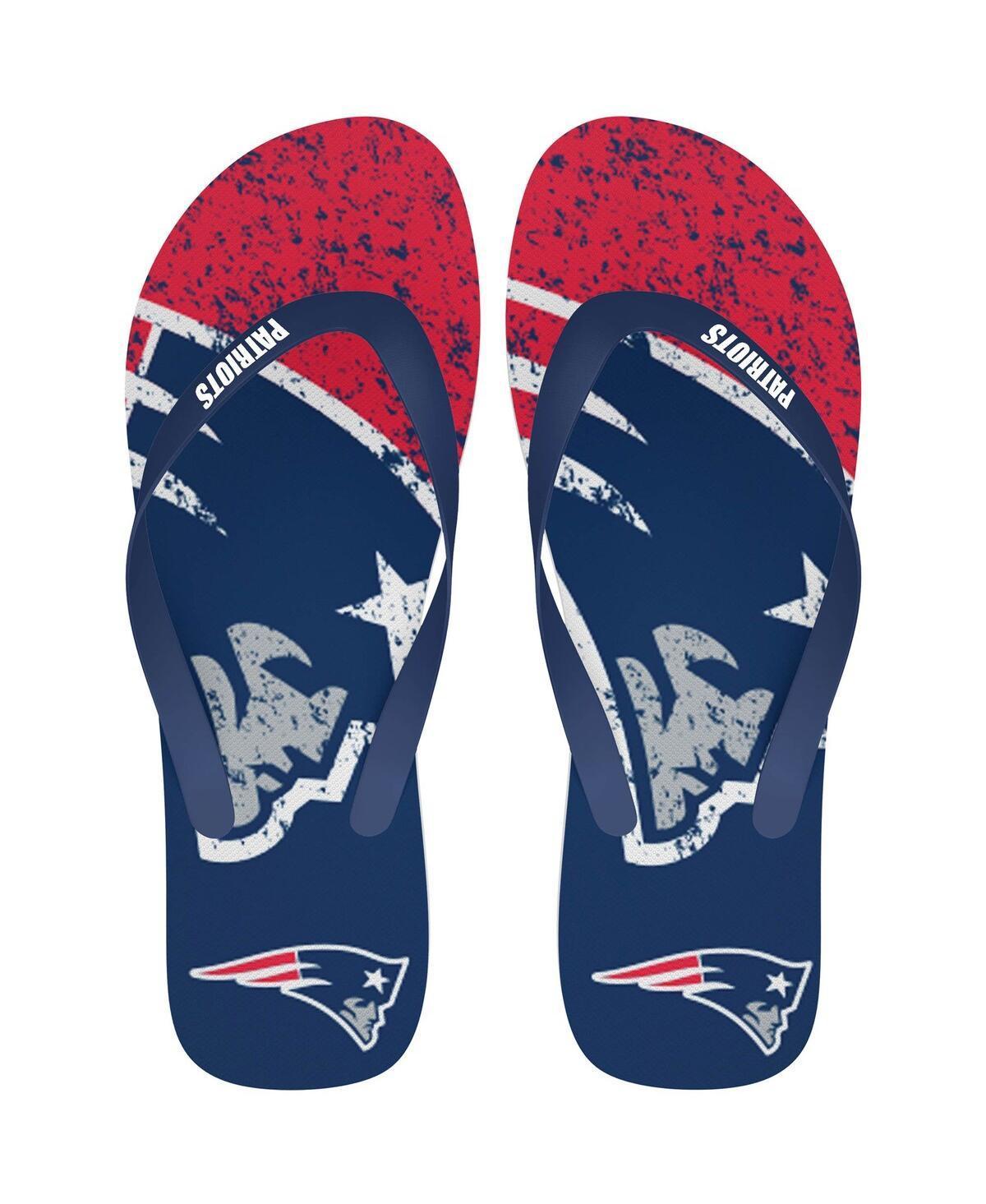 New England Patriots Big Logo Flip Flop Sandals, Womens Blue Product Image