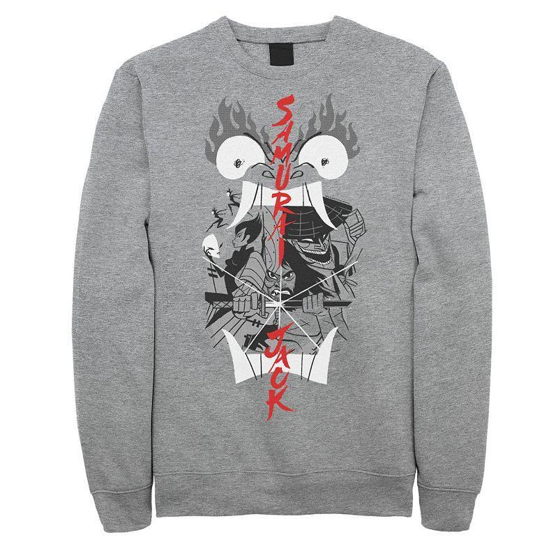 Mens Cartoon Network Samurai Jack Aku Illustrated Storytelling Sweatshirt Med Grey Product Image