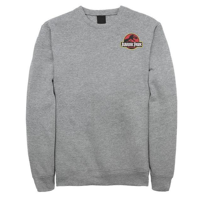 Mens Jurassic Park Logo Red & Yellow Pocket Sweatshirt Athletic Grey Product Image