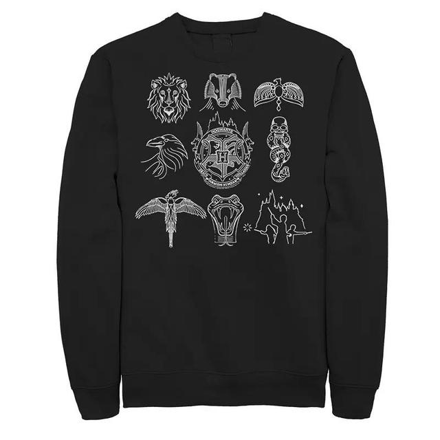 Big & Tall Harry Potter Line Art Icons Sweatshirt, Mens Product Image