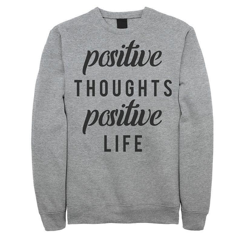 Mens Fifth Sun Positive Thoughts Positive Life Sweatshirt Athletic Grey Product Image