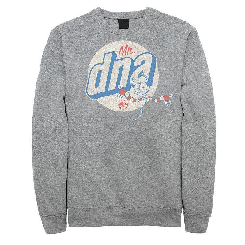 Mens Jurassic World Vintage Mr. DNA Logo Sweatshirt Athletic Grey Product Image