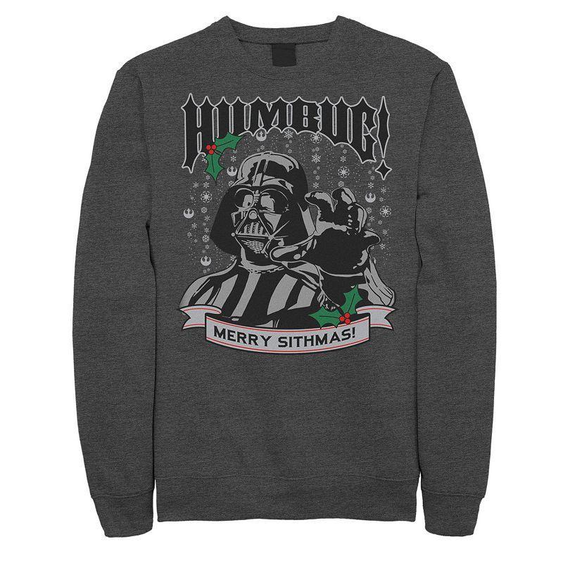 Mens Star Wars Darth Vader Humbug Merry Sithmas Tee Grey Product Image