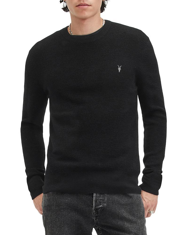 ALLSAINTS Ivar Merino Crew Neck Ramskull Sweater In Black Product Image