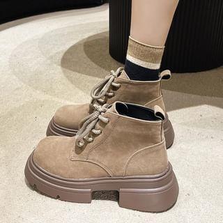 Lace-Up Platform Chunky Heel Ankle Boots product image