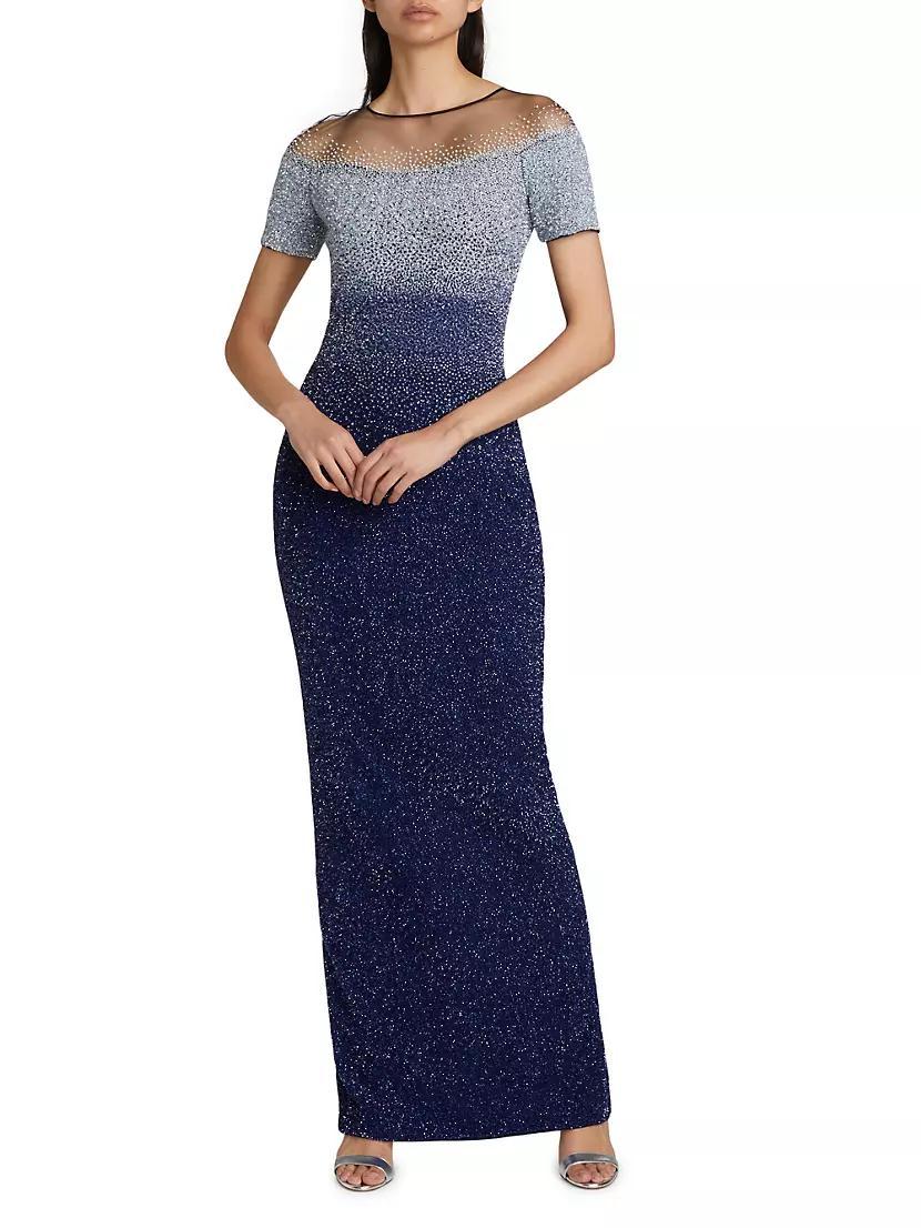 Sequin-Embellished Ombré Gown Product Image