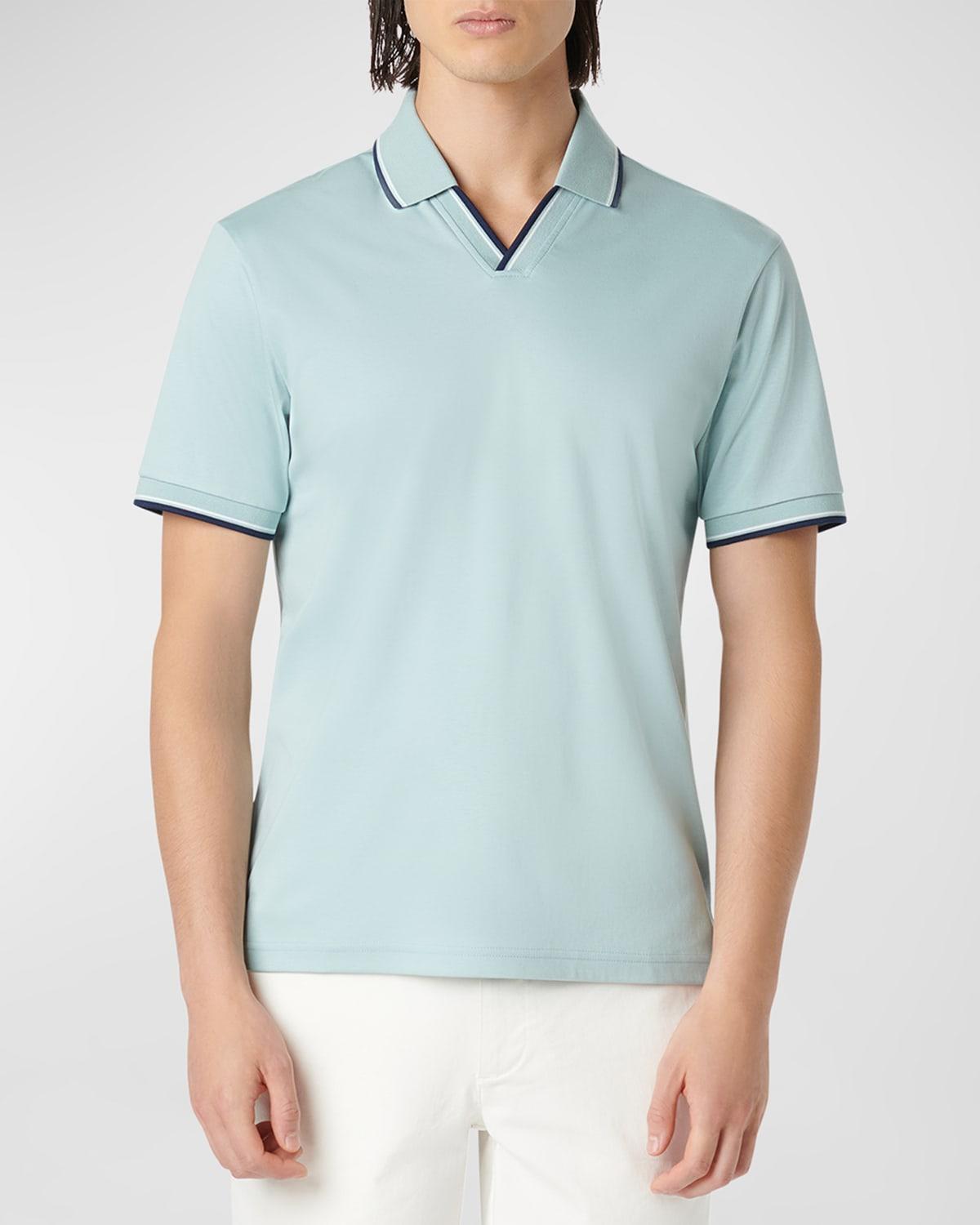 Mens Polo Shirt with Johnny Collar Product Image