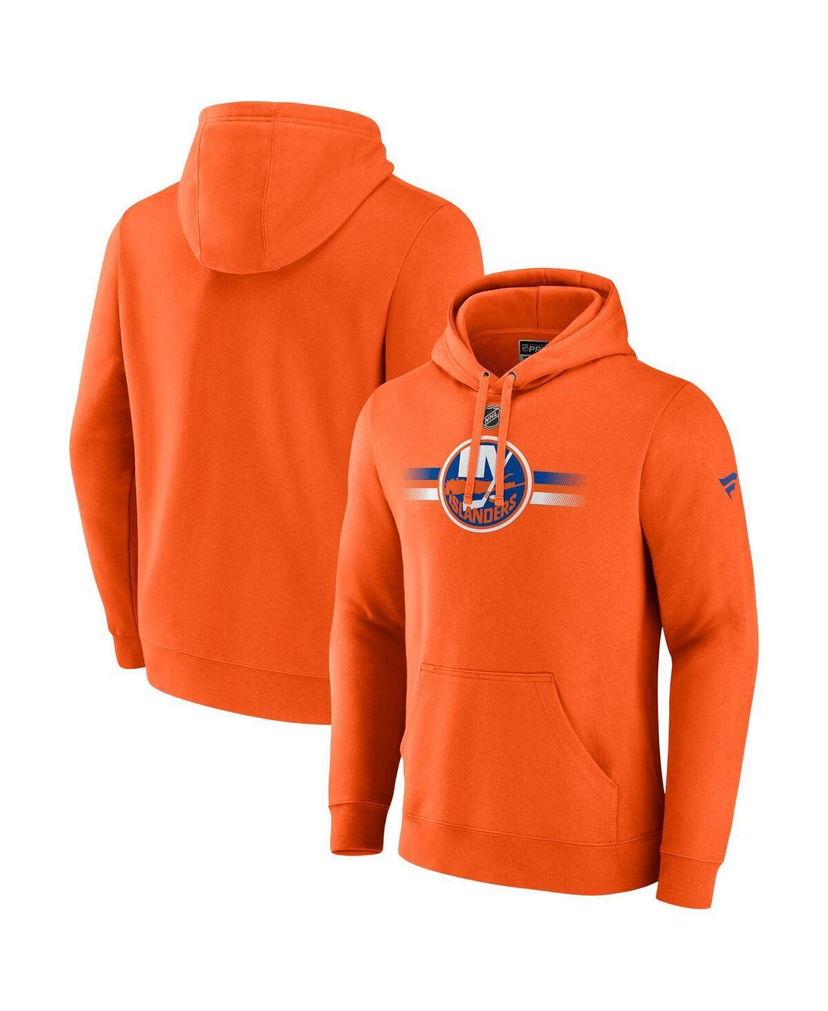 Mens Fanatics Branded Orange New York Islanders Authentic Pro Secondary Pullover Hoodie Product Image