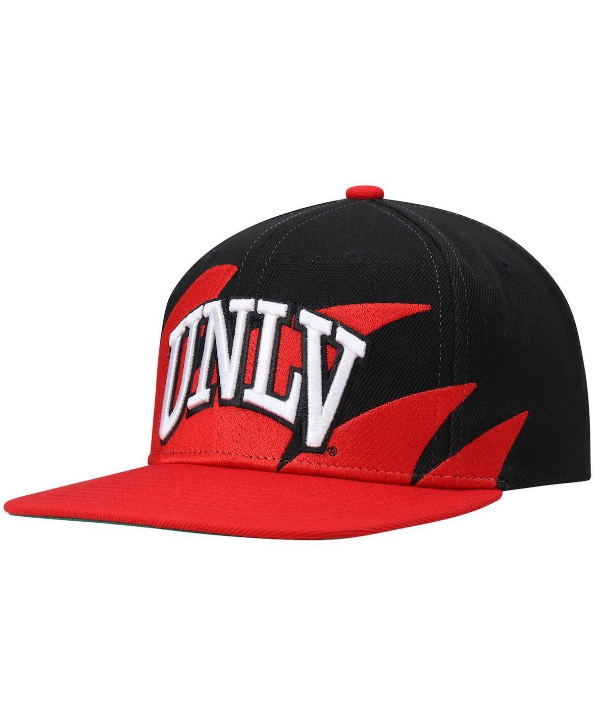 Mens Mitchell & Ness /Black UNLV Rebels Sharktooth Snapback Hat Product Image