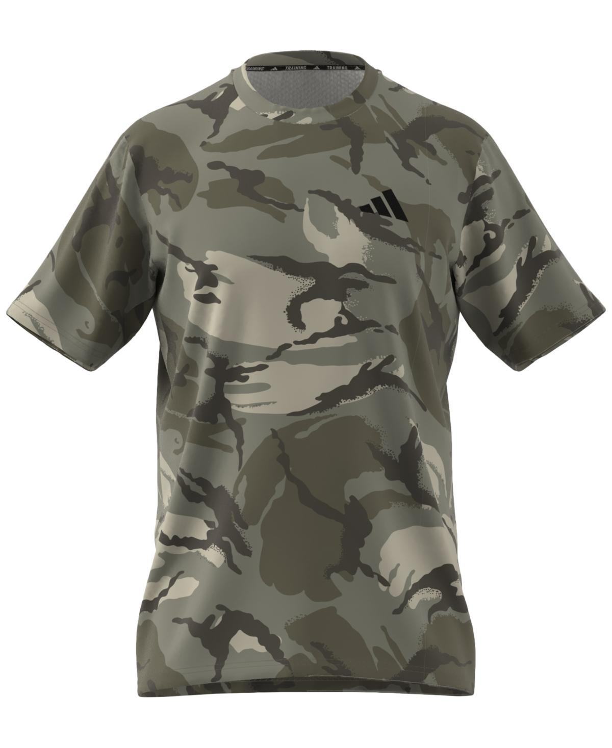 adidas Mens Short Sleeve Crewneck Camo Print T-Shirt - Black Product Image