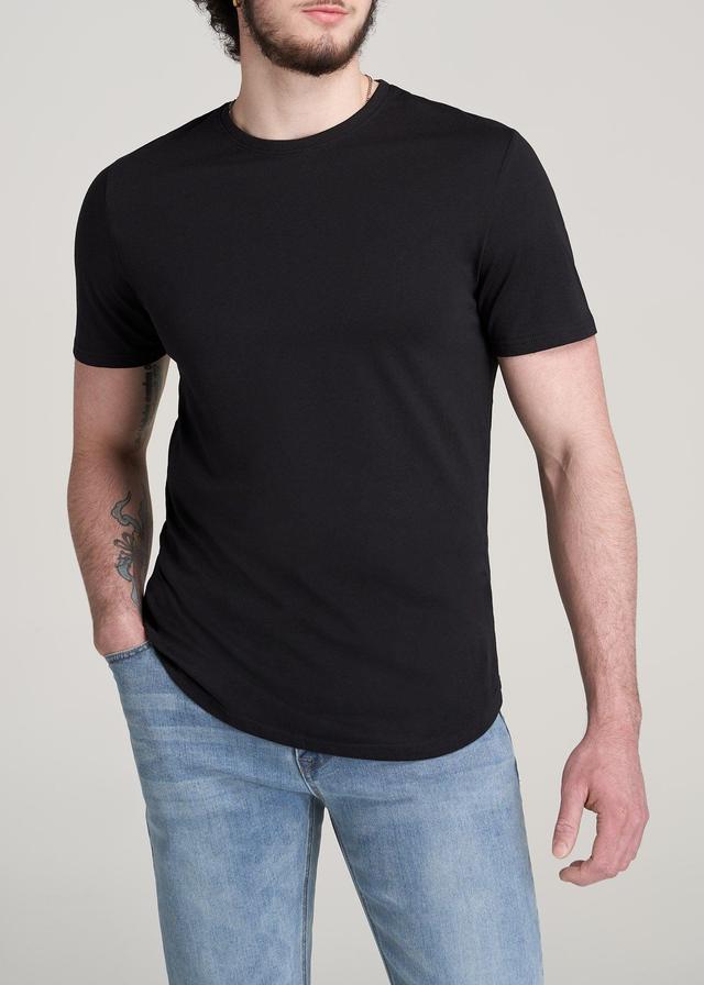 Everyday Scoop Bottom REGULAR FIT T-Shirt for Tall Men in Black Product Image