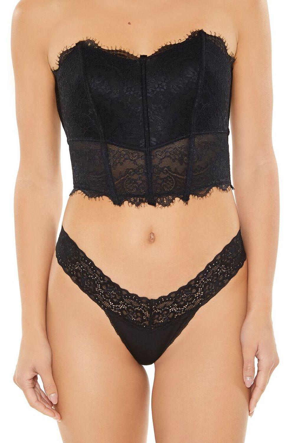 Lace-Trim Thong Panties | Forever 21 Product Image