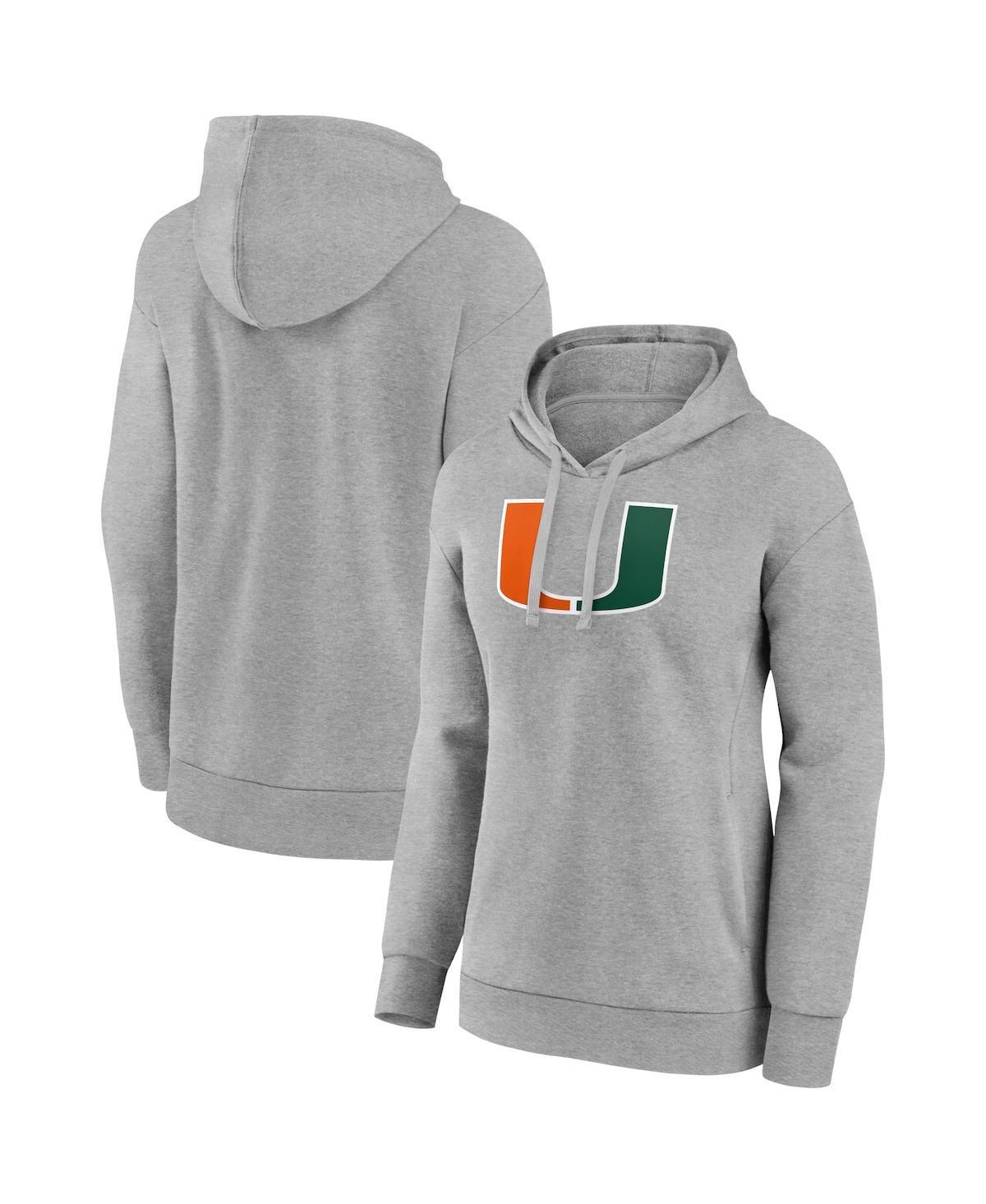 Womens Fanatics Gray Miami Hurricanes Evergreen Pullover Hoodie Product Image