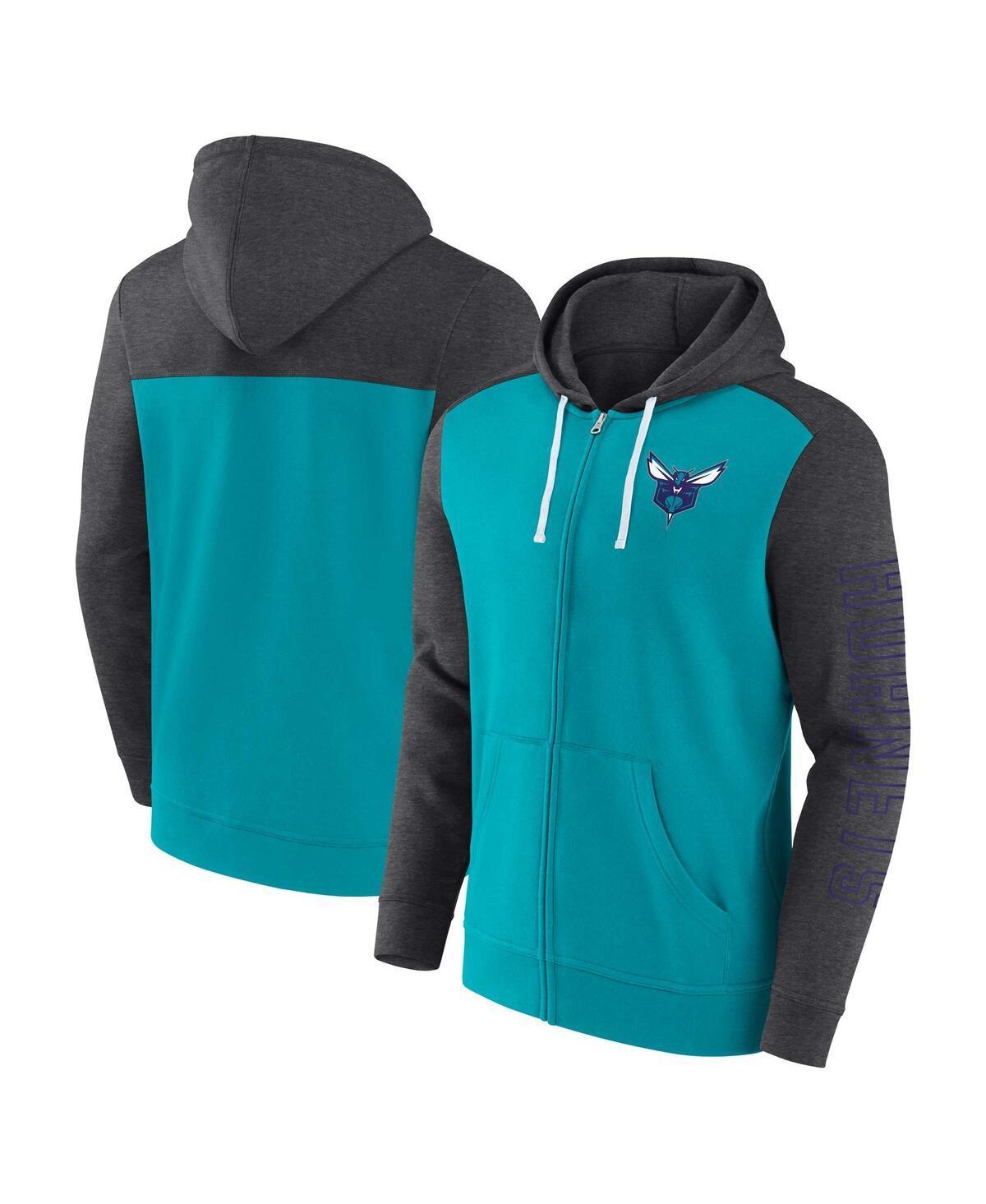 Mens Fanatics Branded Teal Charlotte Hornets Offensive Line Up Full-Zip Hoodie Product Image