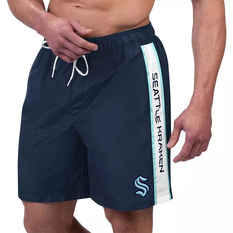 Mens G-III Sports by Carl Banks Deep Sea Blue Seattle Kraken Streamline Volley Swim Trunks Krk Blue Product Image