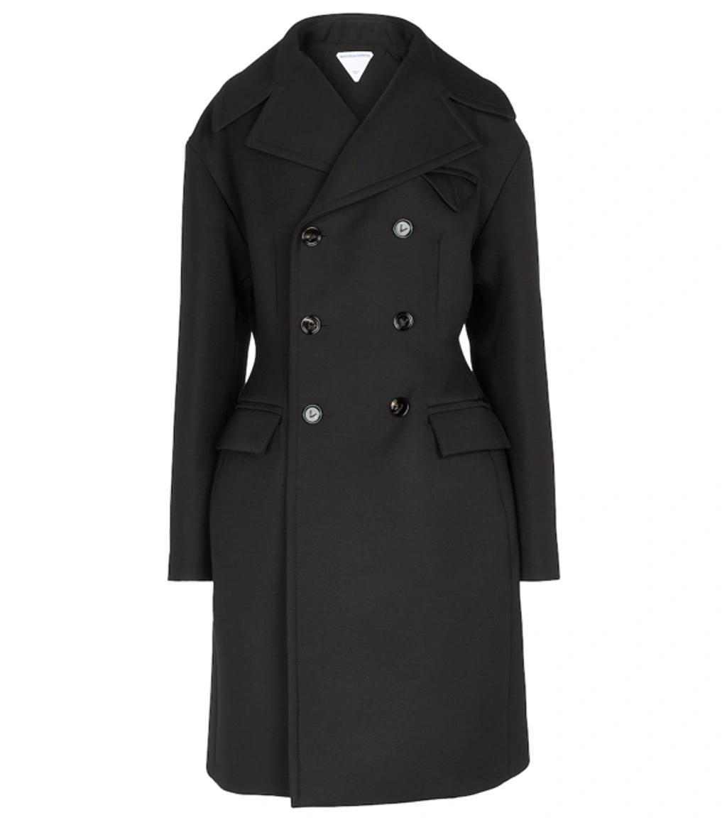 Black Wool Double-breasted Coat Product Image