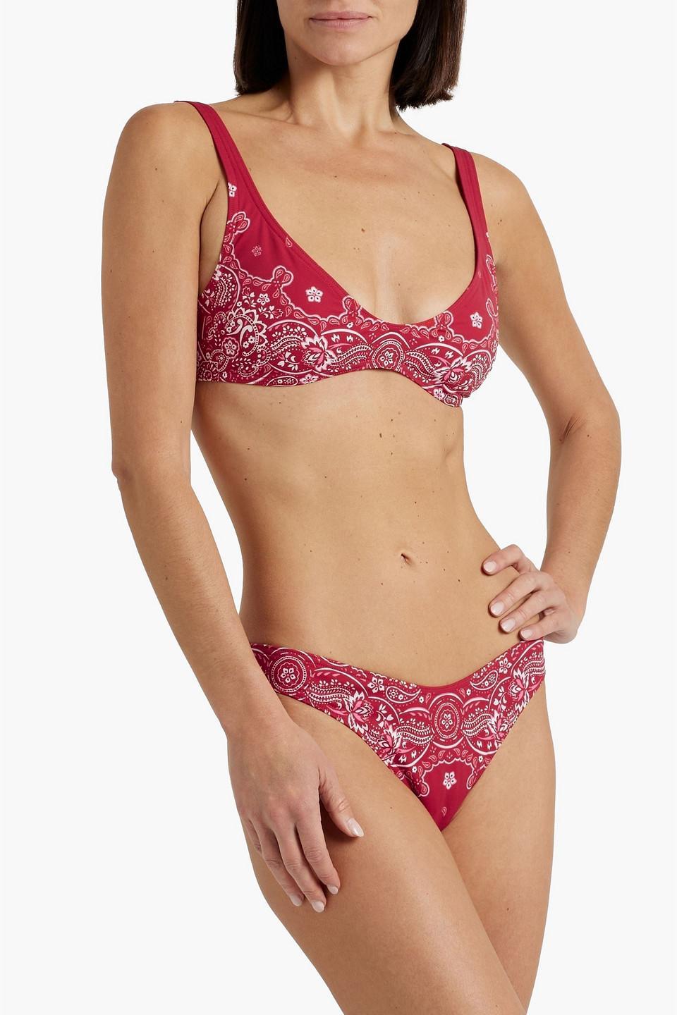 Separates Sculpt Bedrucktes Bikini-oberteil In Red Product Image