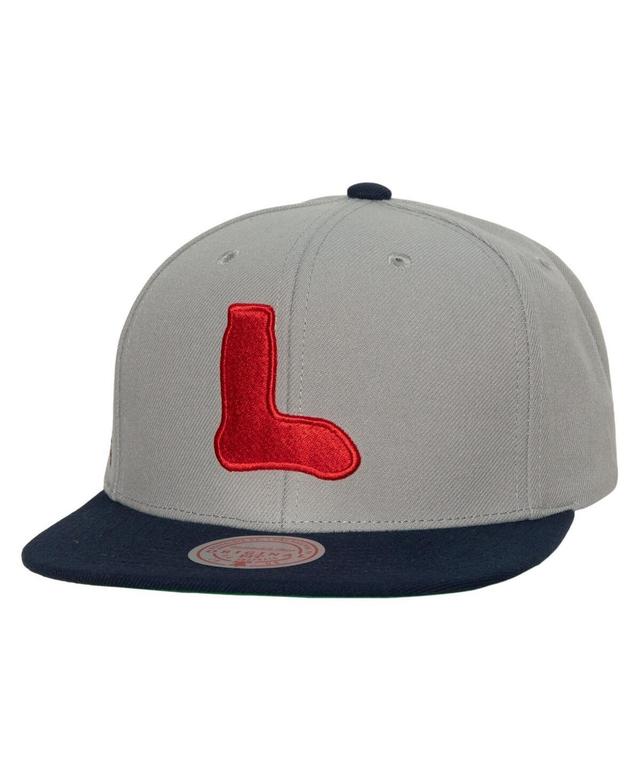 Mens Mitchell & Ness Gray Boston Red Sox Cooperstown Collection Evergreen Snapback Hat Product Image