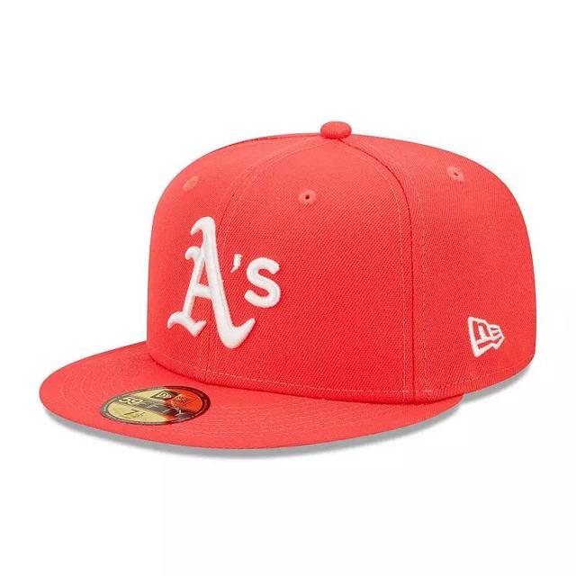 Mens New Era Oakland Athletics Lava Highlighter Logo 59FIFTY Fitted Hat Product Image