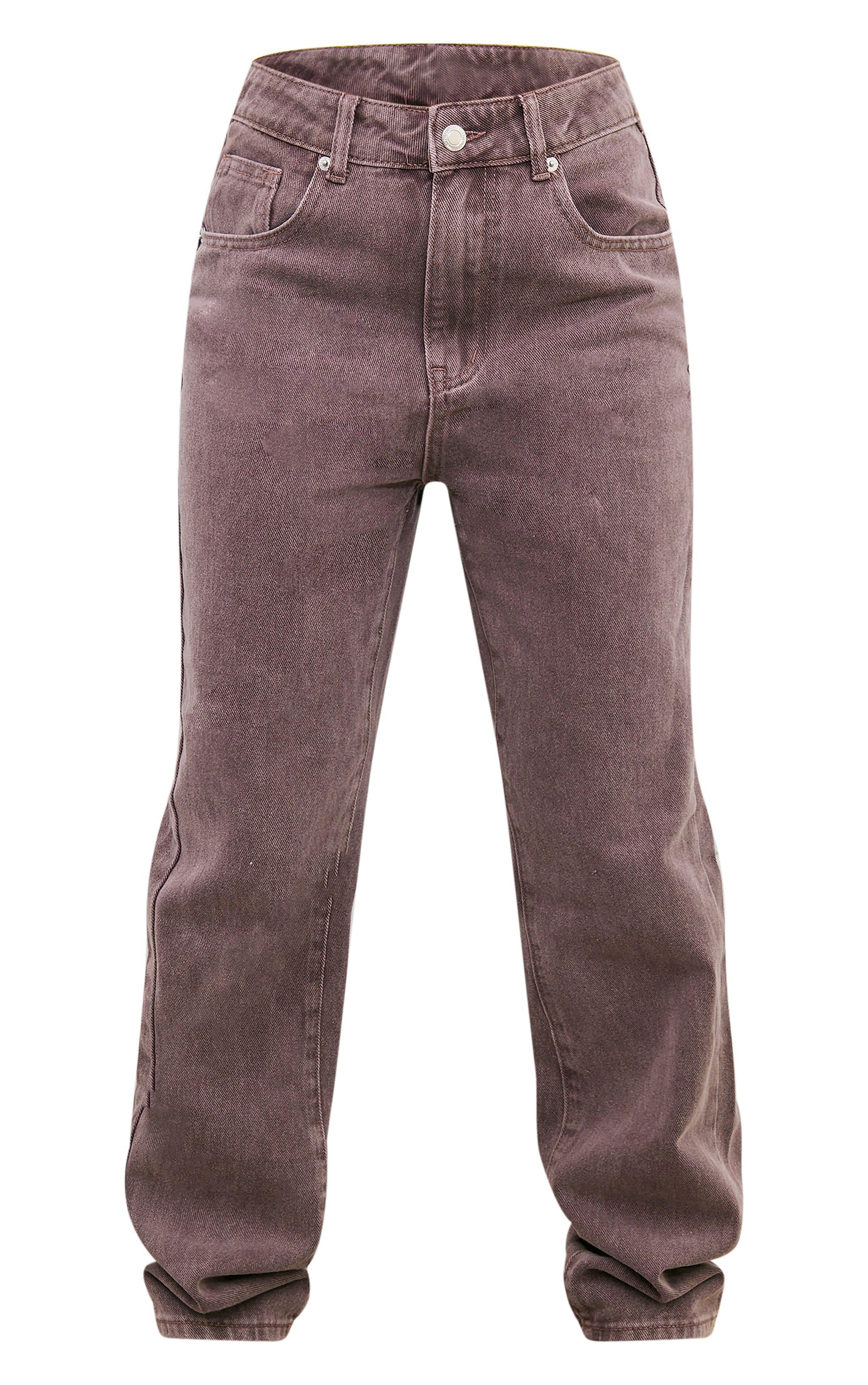 Washed Mauve High Waist Straight Leg Jeans Product Image