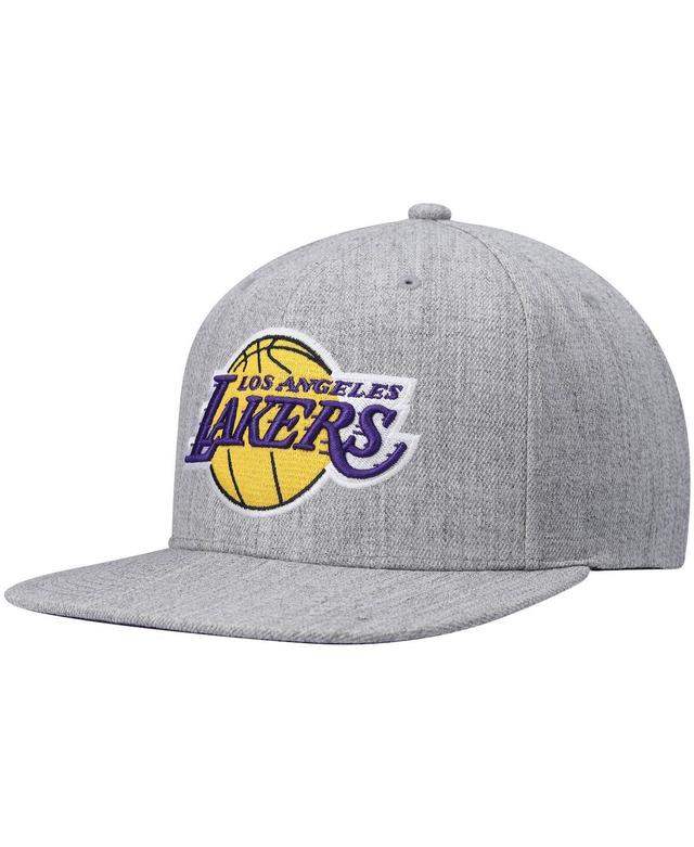 Mens Mitchell & Ness Heathered Gray Los Angeles Lakers 2.0 Snapback Hat Product Image