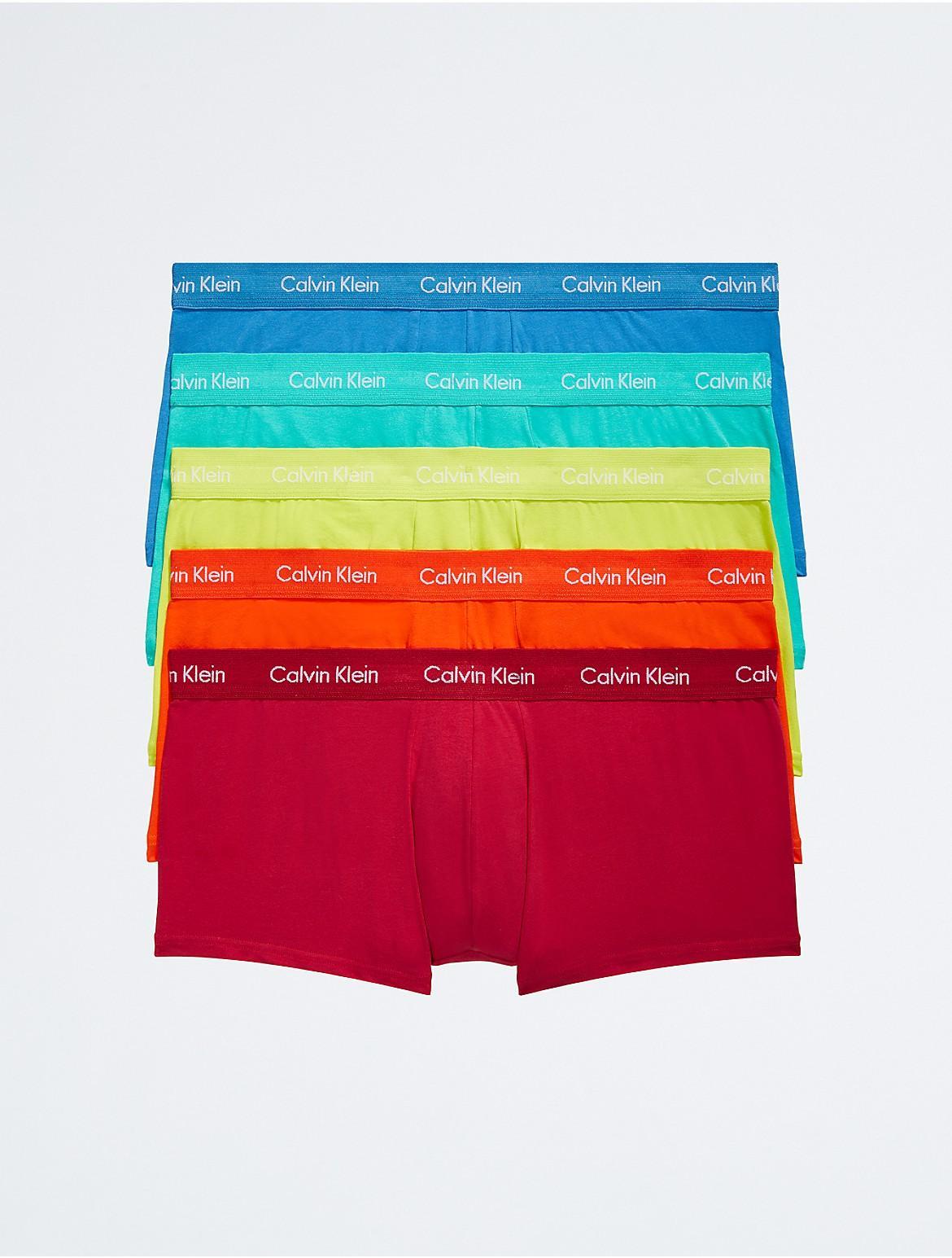 Calvin Klein Mens Pride Cotton Stretch 5-Pack Low Rise Trunk - Multi - 4XL Product Image