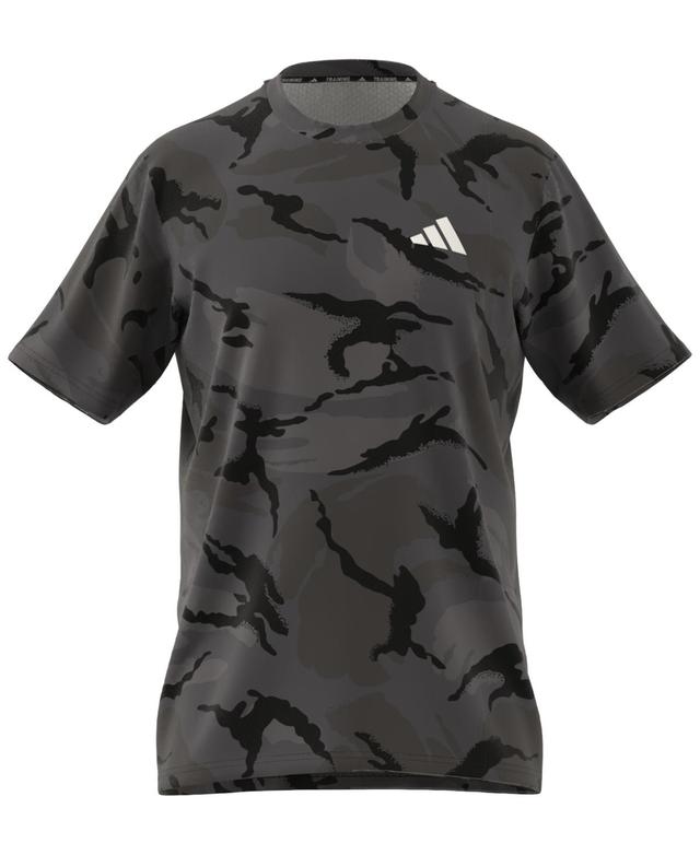 adidas Mens Short Sleeve Crewneck Camo Print T-Shirt - Black Product Image