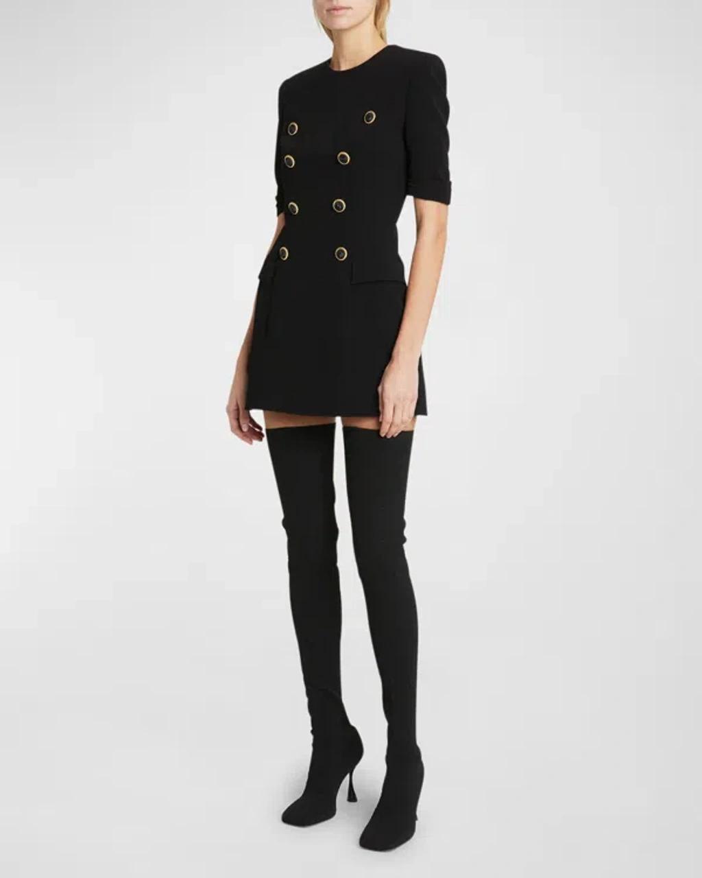 BALMAIN Tailored Mini Dress With Button Details In Black Product Image