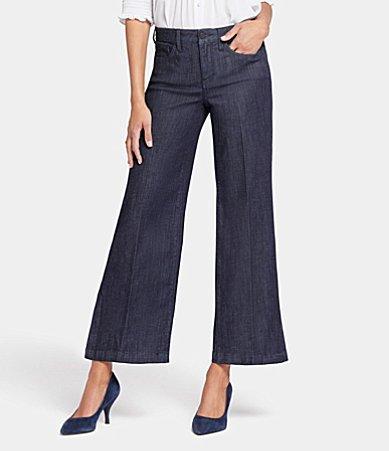 NYDJ Teresa Mid Rise Wide Leg Ankle Soft Lightweight Denim Jeans Product Image