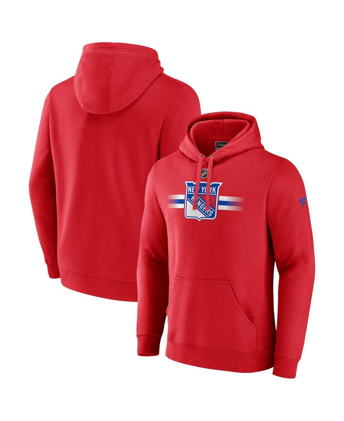 Mens Fanatics Branded Red New York Rangers Authentic Pro Secondary Pullover Hoodie Product Image