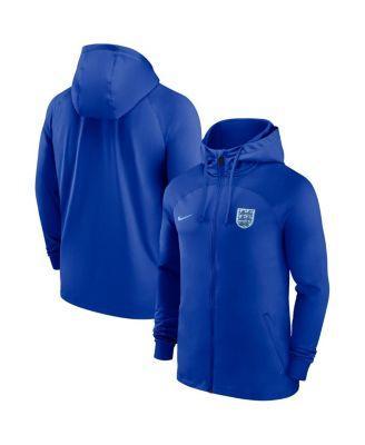 Men's Blue England National Team Strike Raglan Hoodie Full-Zip Track Jacket Product Image